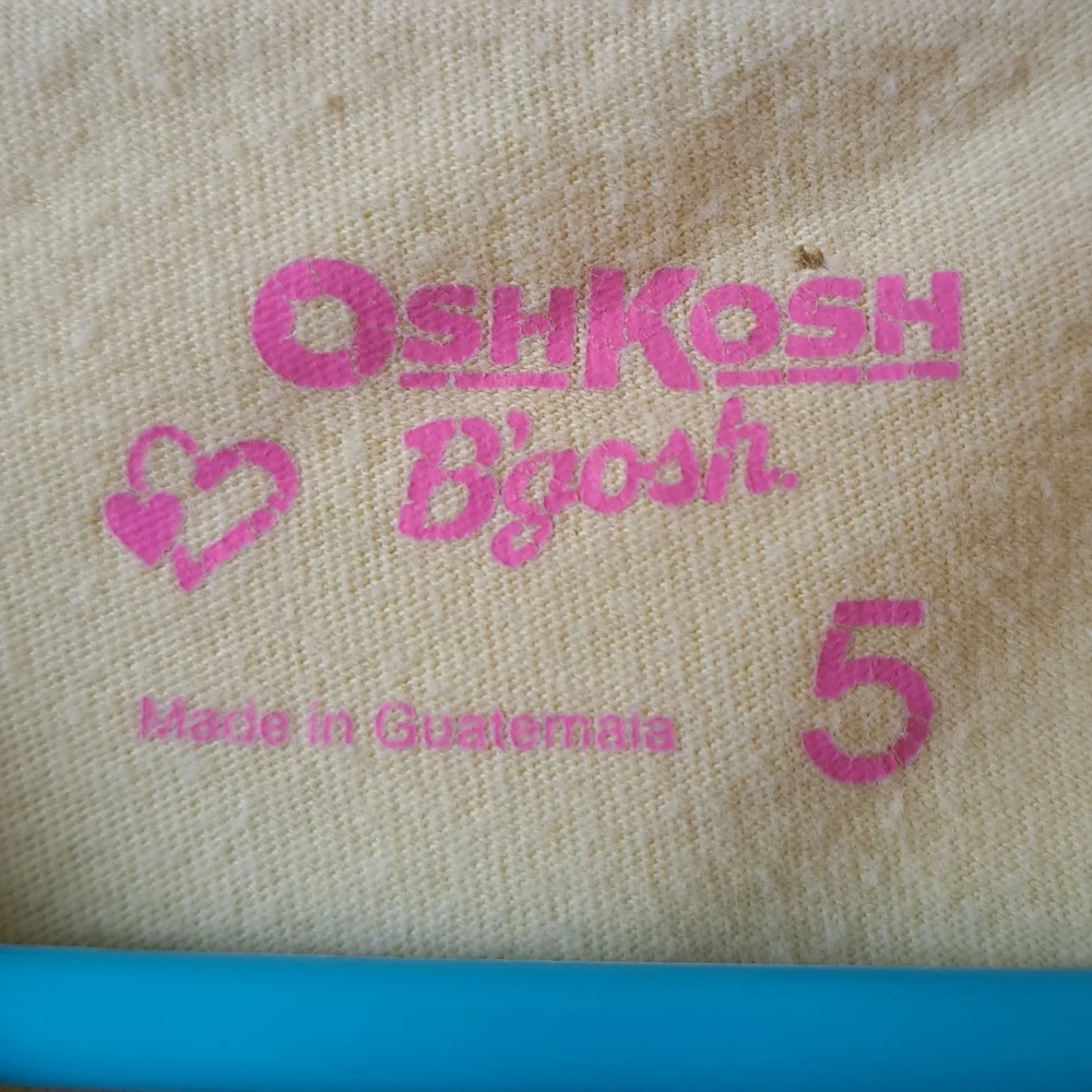 Oshkosh B'gosh Girls Yellow Embroidered Peace and Love Tee Size 5